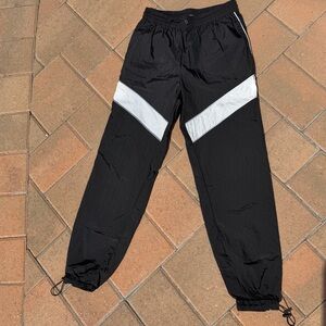 Garage Track Pants Winbreaker Joggers Black Size Small! Waist 26”
